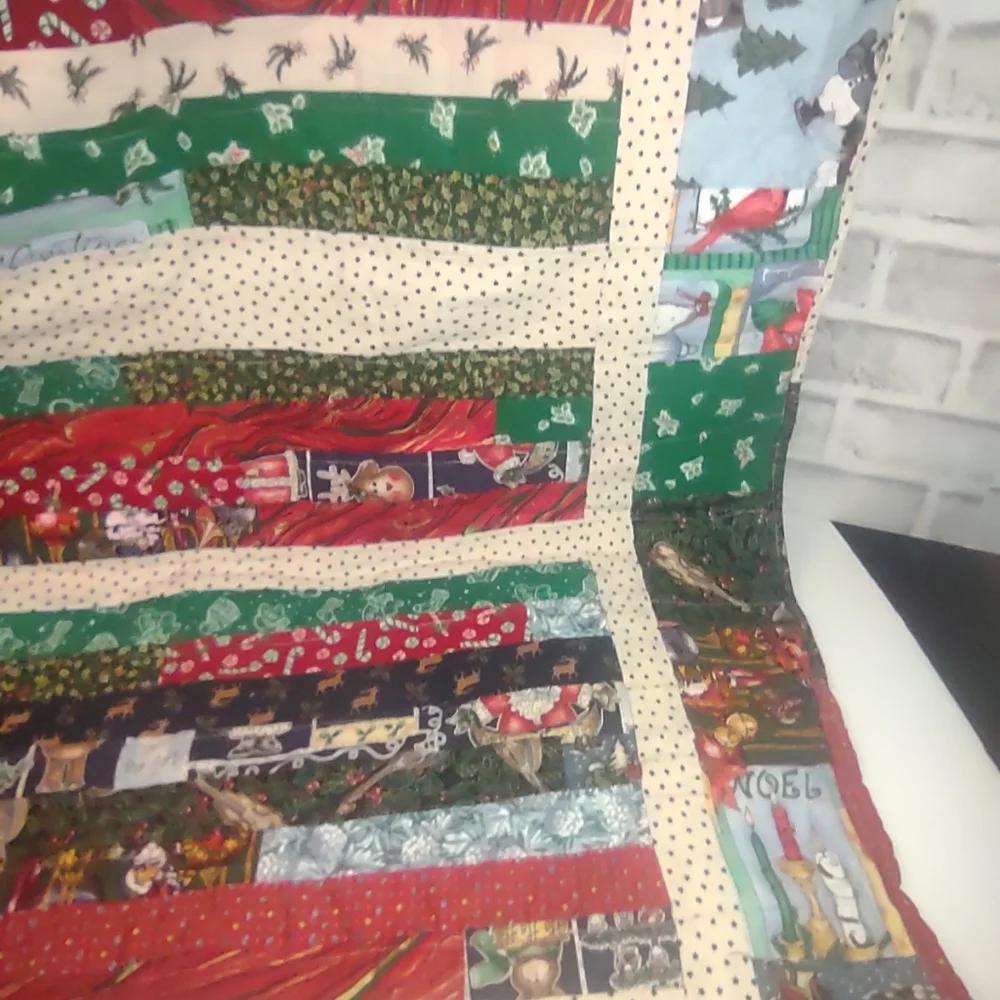 Colorful Christmas Patchwork Lap Quilt